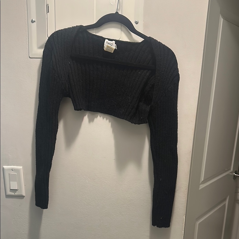 Princess Polly Black Cropped Sweater